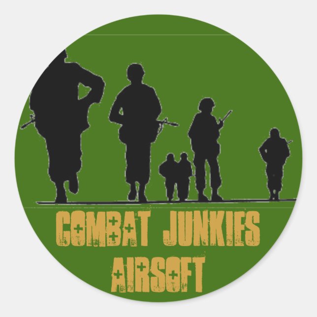 STICKER ROND COMBAT JUNKIES AIRSOFT (Devant)