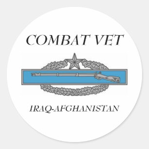 Sticker Rond CombatInfBadge2Awd, COMBAT VET, IRAK-AFGHANISTAN
