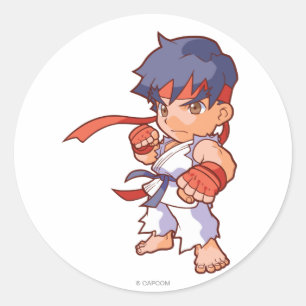 Sticker Rond Combattant Ryu de poche