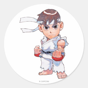 Sticker Rond Combattant superbe II Turbo Ryu de puzzle