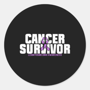 Sticker Rond Combattant survivant du cancer léiomyosarcome masc