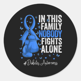 Sticker Rond Combattant survivant Ruban Bleu de sensibilisation