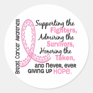 Sticker Rond Combattez les survivants pris 4 Cancer du sein