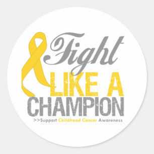 Sticker Rond Combattre comme un champion du cancer de l'enfance