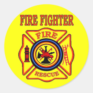 STICKER ROND COMBATTRE D'INCENDIE