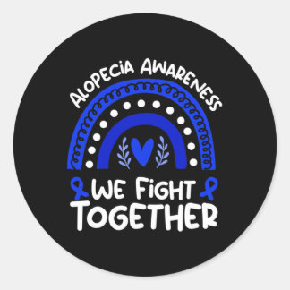 Sticker Rond Combattre ensemble Alopécie Sensibilisation Alopéc