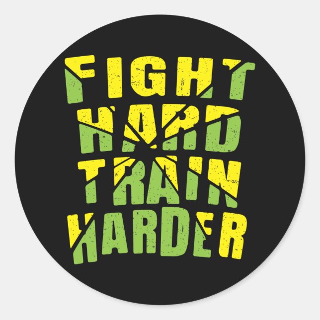 Sticker Rond Combattre plus fort le train dur (Devant)
