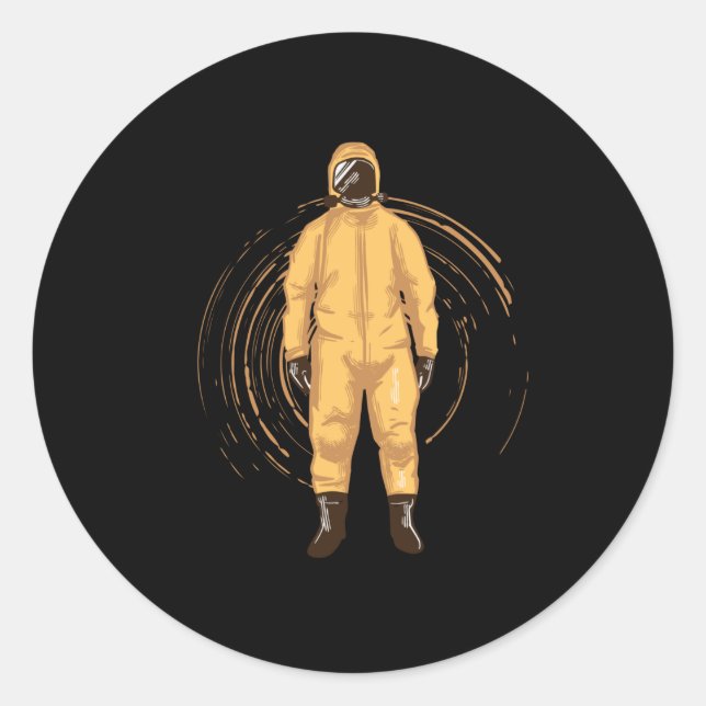 Sticker Rond Combinaison de Hazmat (Devant)
