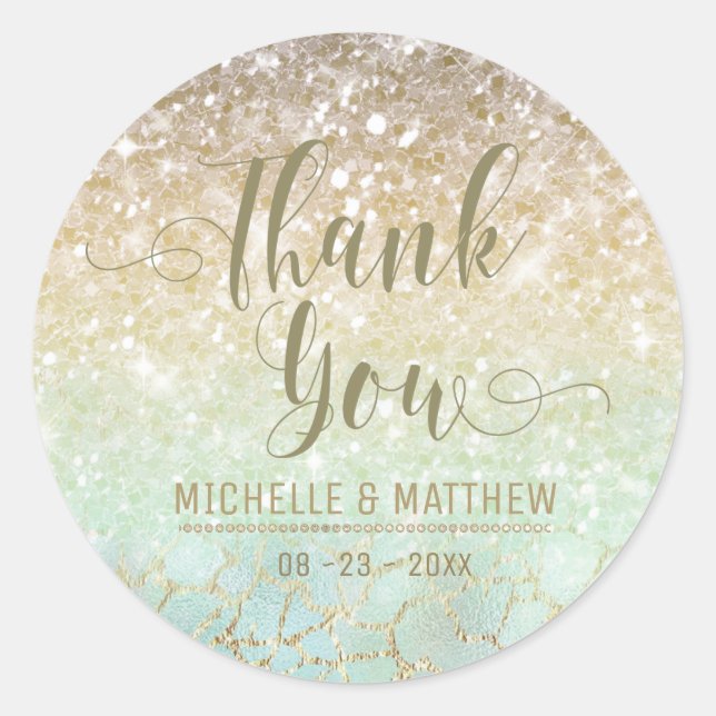 Sticker Rond Combo Glitter Gradient Opal Gold ID435 (Devant)