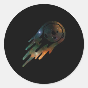 Sticker Rond Comète Astéroïde Abstraite