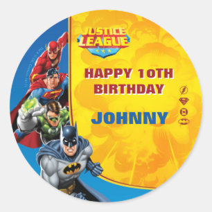 Sticker Rond Comics DC   Justice League - Anniversaire