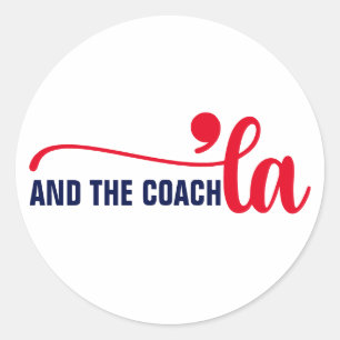 Sticker Rond Comma la & Coach Entraîneur Kamala Harris
