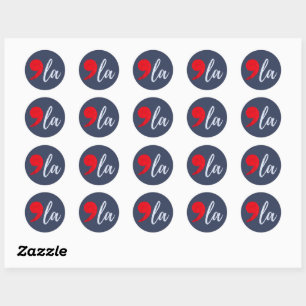 Sticker Rond Comma La Kamala Harris 2024 Président Funny