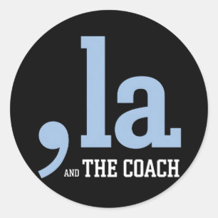 Sticker Rond Comma La Kamala Harris Tim Walz Coach 2024