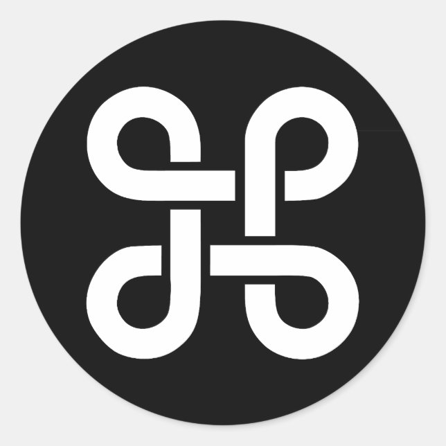 Sticker Rond Commande Idéologie Mac Apple (Devant)