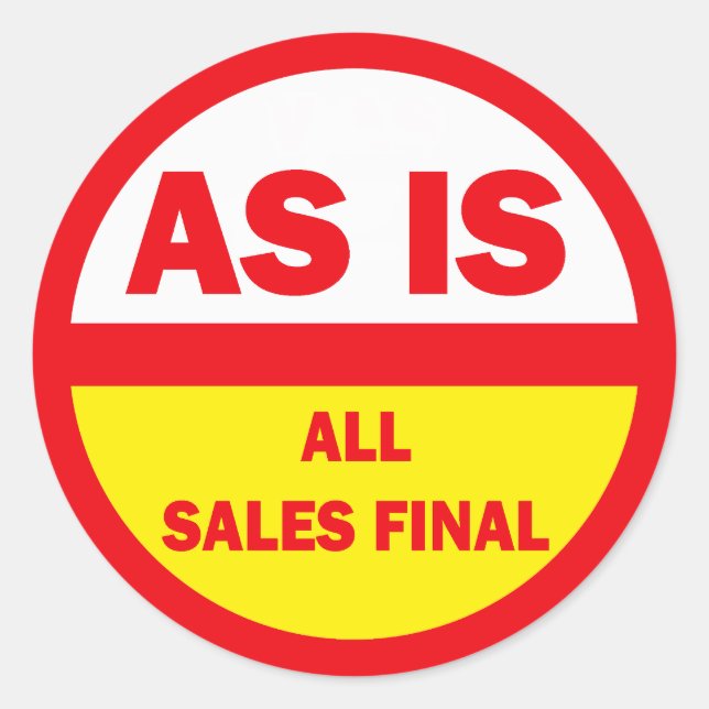 Sticker Rond Comme toutes les ventes finales (Devant)
