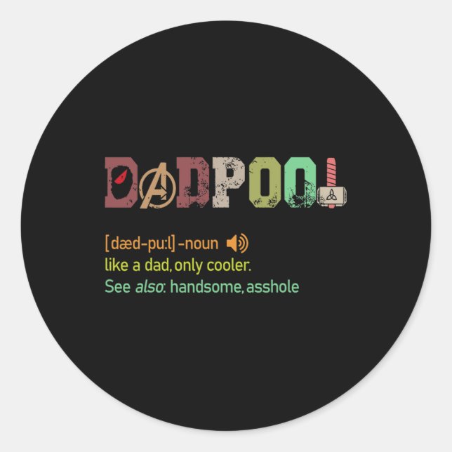 Sticker Rond Comme Un Père Mais Seulement Glacière Fête des pèr (Devant)