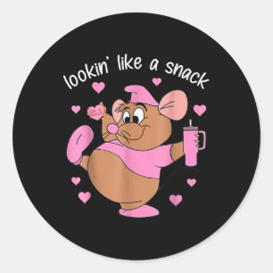 Sticker Rond Comme Un Snack Souris Coeur Rose Tumbler Valen