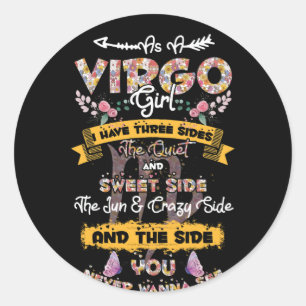 Sticker Rond Comme une fille de la Virgo anniversaire Astrologi