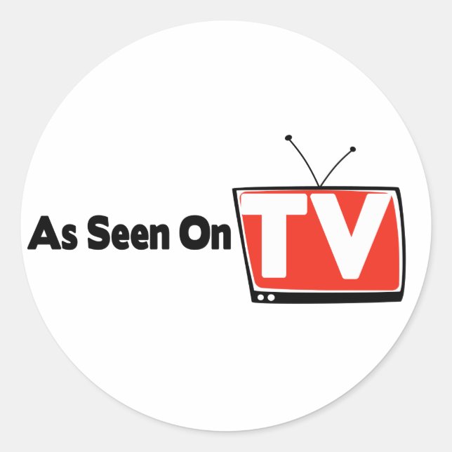 Sticker Rond Comme vu sur l'autocollant TV (Devant)