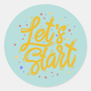 Sticker Rond Commençons le journal des puces motivationnelles