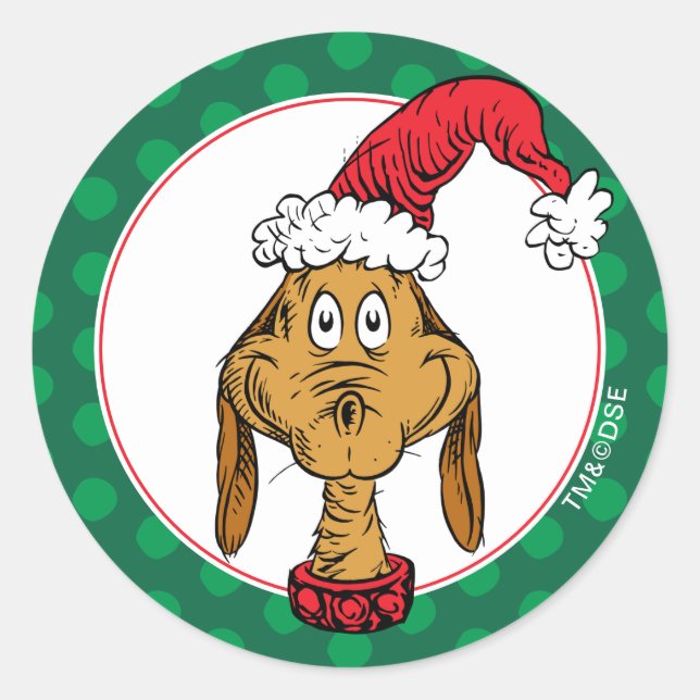 Sticker Rond Comment Grinch Stol Christmas | Max est Nice (Devant)