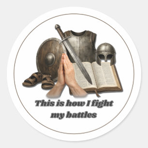 Sticker Rond Comment je mène mes batailles