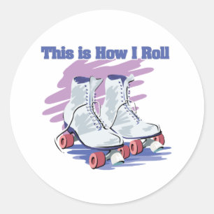 Sticker Rond Comment je roule (Roller Skates)