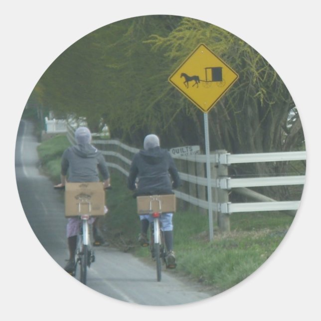 Sticker Rond Communauté Amish (Devant)
