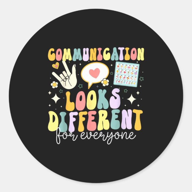 Sticker Rond Communication Looks Different For Everyone Speech  (Devant)