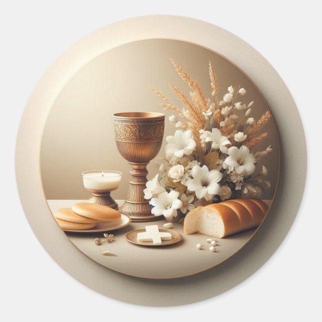 Sticker Rond Communion - Corps & Vin (Devant)