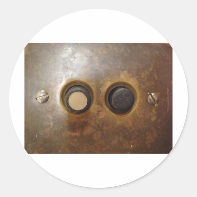 Sticker Rond Commutateur léger Victorian Push Button (Devant)