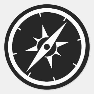 Sticker Rond Compas noir