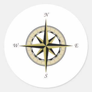Sticker Rond Compass Rose Art