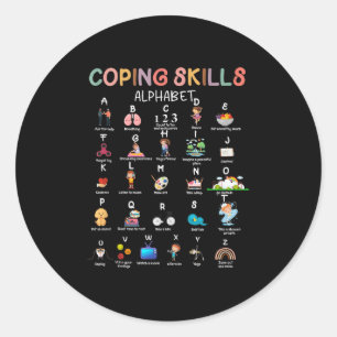 Sticker Rond Compétences d'adaptation Alphabet Sensibilisation 