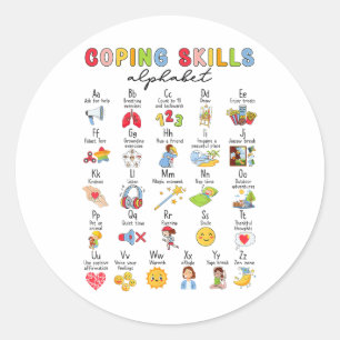 Sticker Rond Compétences d'adaptation Alphabet Sensibilisation 