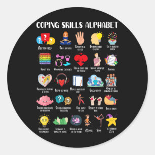 Sticker Rond Compétences d'adaptation Alphabet Sensibilisation 