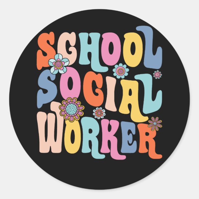 Sticker Rond Compétences d'adaptation des travailleurs sociaux  (Devant)