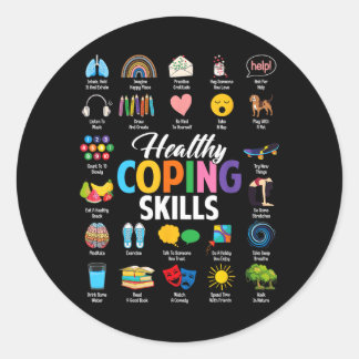 Sticker Rond Compétences d'adaptation saines Conseillers Santé 