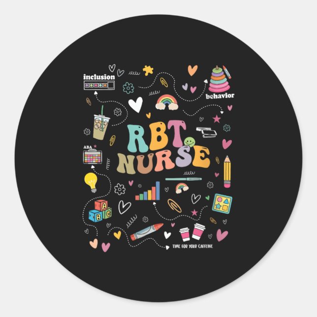 Sticker Rond Comportement Rbt de technicienne en comportement e (Devant)