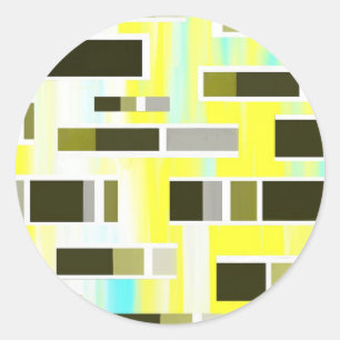 Sticker Rond Composition jaune