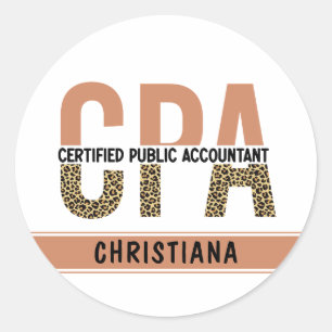 Sticker Rond Comptable public certifié CPA Leopard