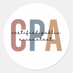Sticker Rond Comptable public certifié Retro CPA