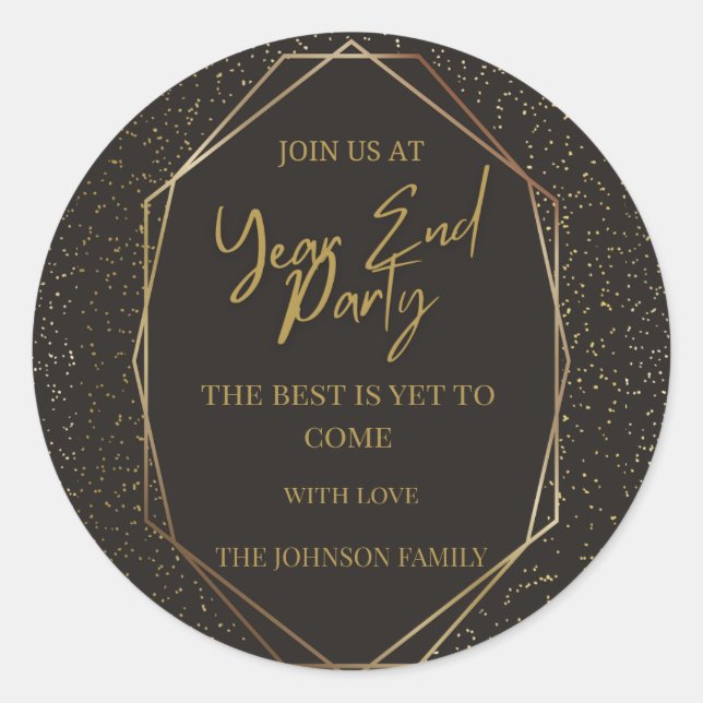 Sticker Rond Compte à rebours jusqu'en 2025 : Fêtez le Nouvel A (Devant)