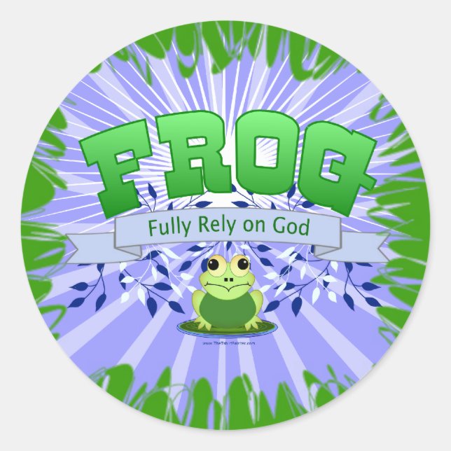 Sticker Rond Compter entièrement sur Dieu (Devant)