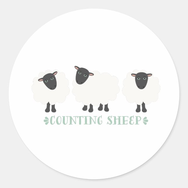 Sticker Rond Compter les moutons (Devant)