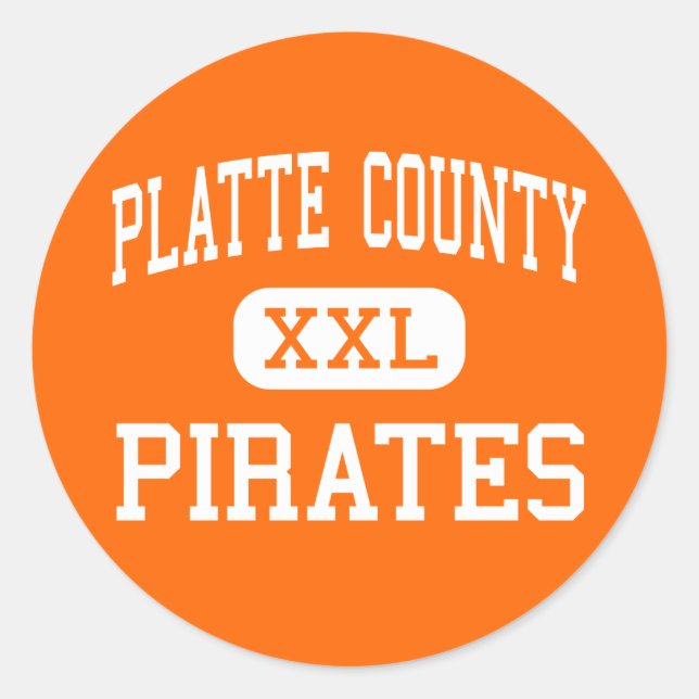 Sticker Rond Comté de Platte - Pirates - High - Platte City (Devant)