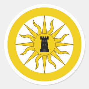 Sticker Rond Comté de Sol Haven Badge Populace