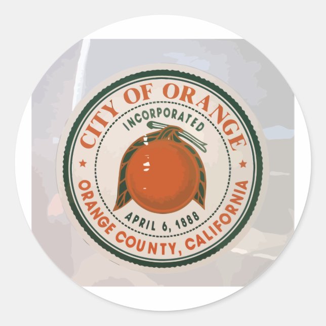 Sticker Rond comté d'orange, ca, USA (Devant)