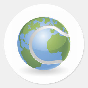 Sticker Rond Concept de balle de tennis de globe du monde